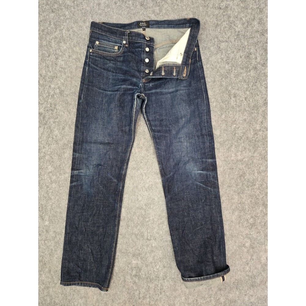 A.P.C. Selvedge New Standard Jeans Raw Indigo Button-Fly 31x30 Straight Leg
